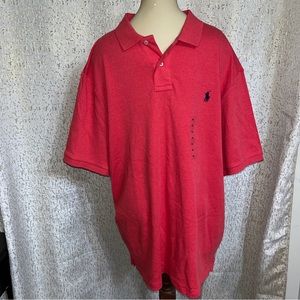 Polo Ralph Lauren Men's Short Sleeve Button Polo Shirt, Red Rosette Size X L